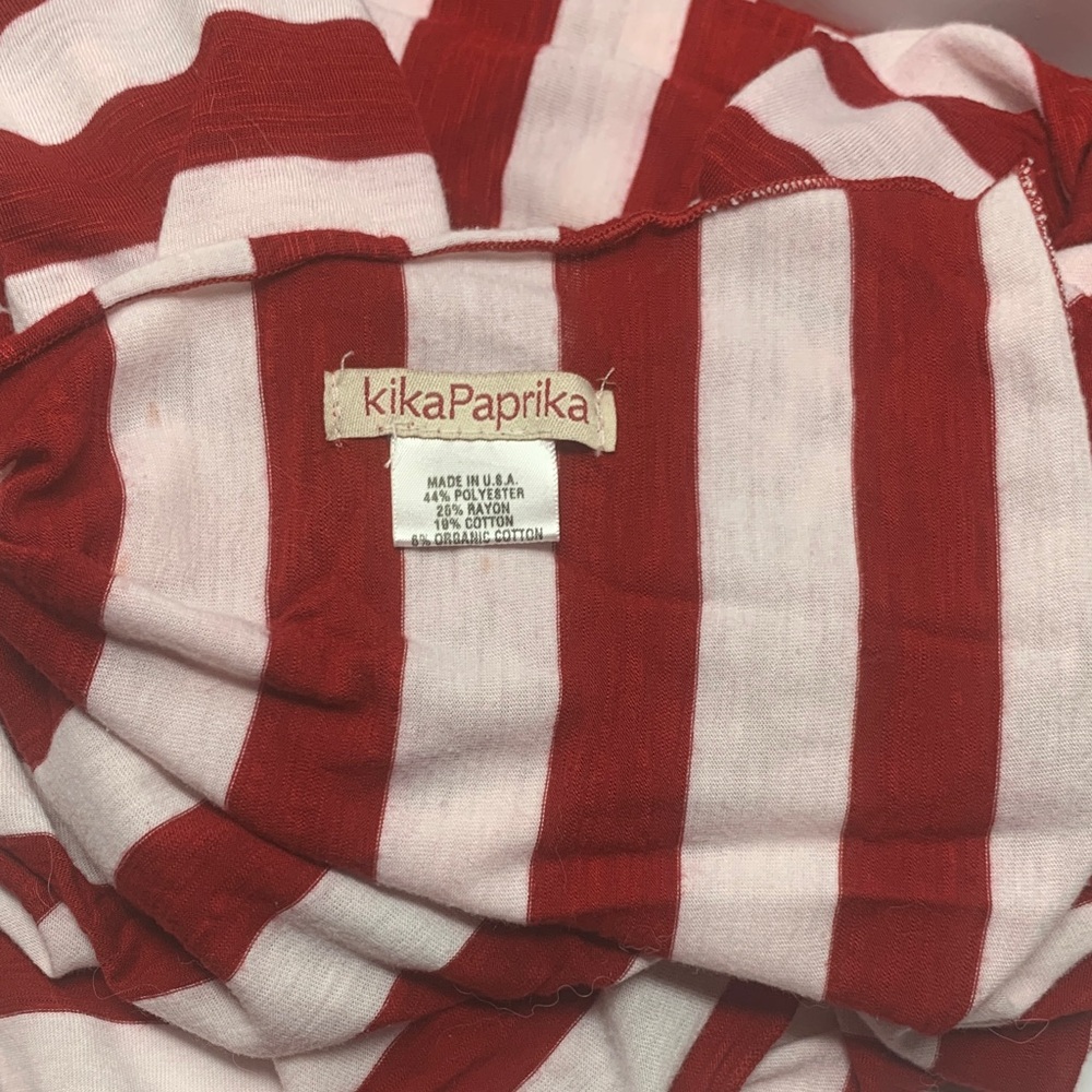 KikaPaprika Red and White Striped Scarf